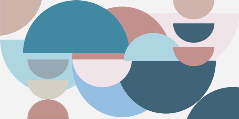 Dairesel şekiller varyasyonu geometrik pvc halı - TenStickers