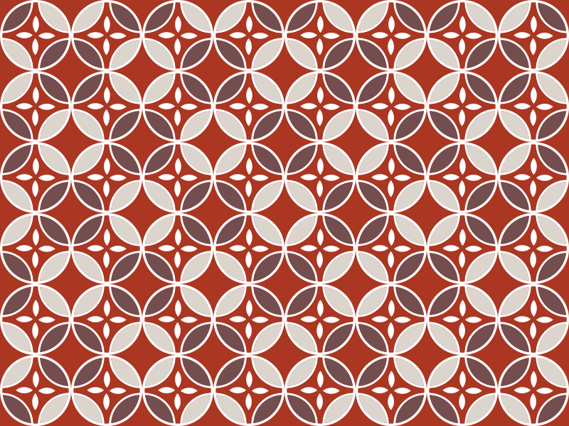 Kırmızı kiremit halı ile renkli daire şekilleri - TenStickers