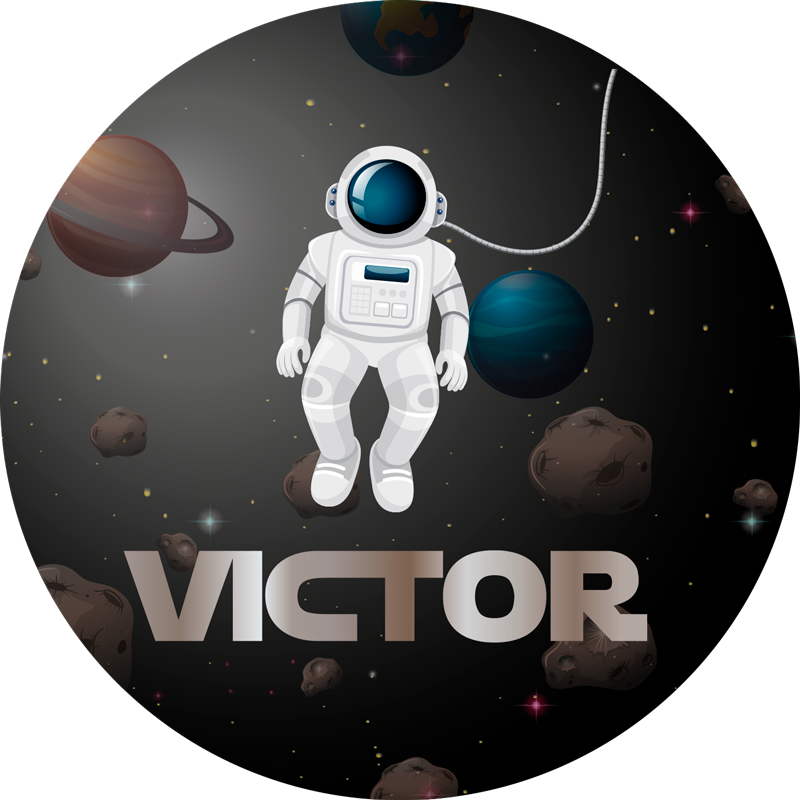Isimli evren astronotu pvc halı - TenStickers