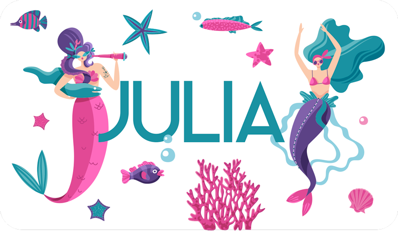 Isimli denizkızı macerası pvc halı - TenStickers