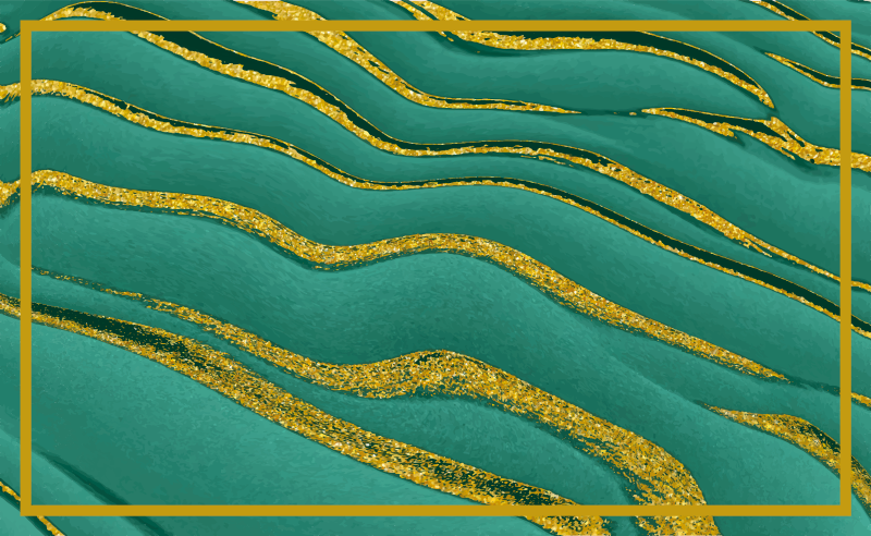 Yeşil ve altın mermer görünümlü vinil halı - TenStickers