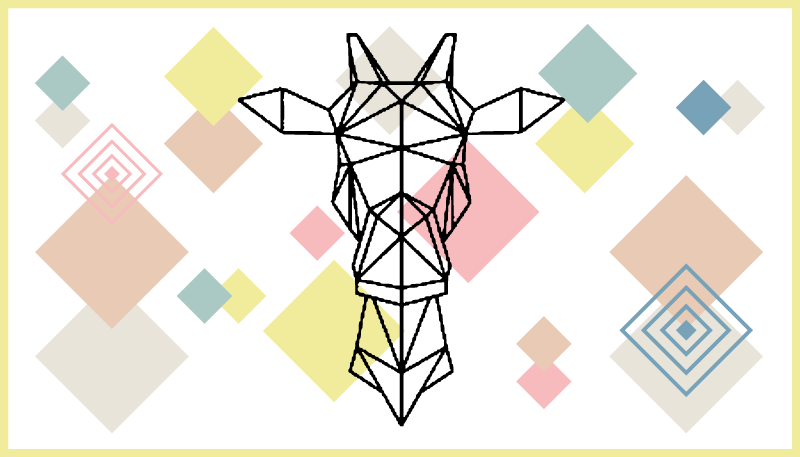 Soyut origami zürafa gençler pvc halı - TenStickers