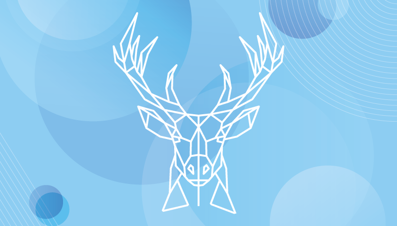 Flaş renkleri nordic vinil halı üzerinde geyik kafası - TenStickers