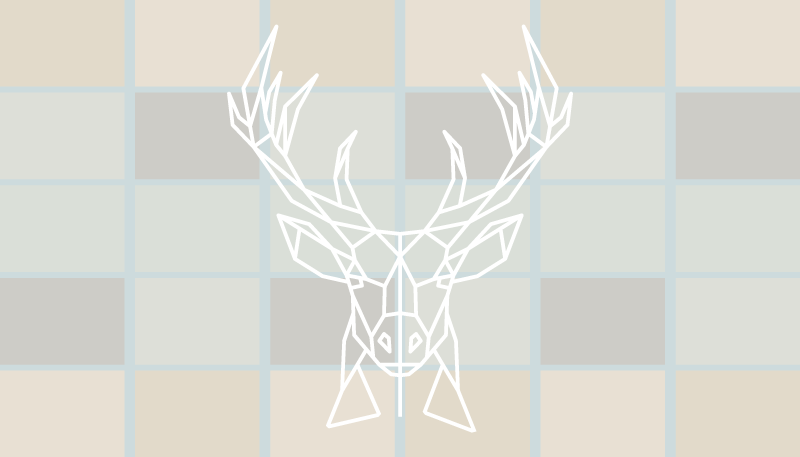 üçgen geyik desenli nordic vinil halı - TenStickers