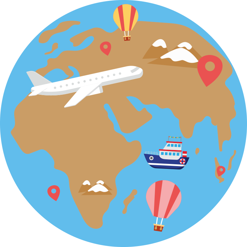 Seyahatten ilham alan macera dünya haritası pvc halı - TenStickers