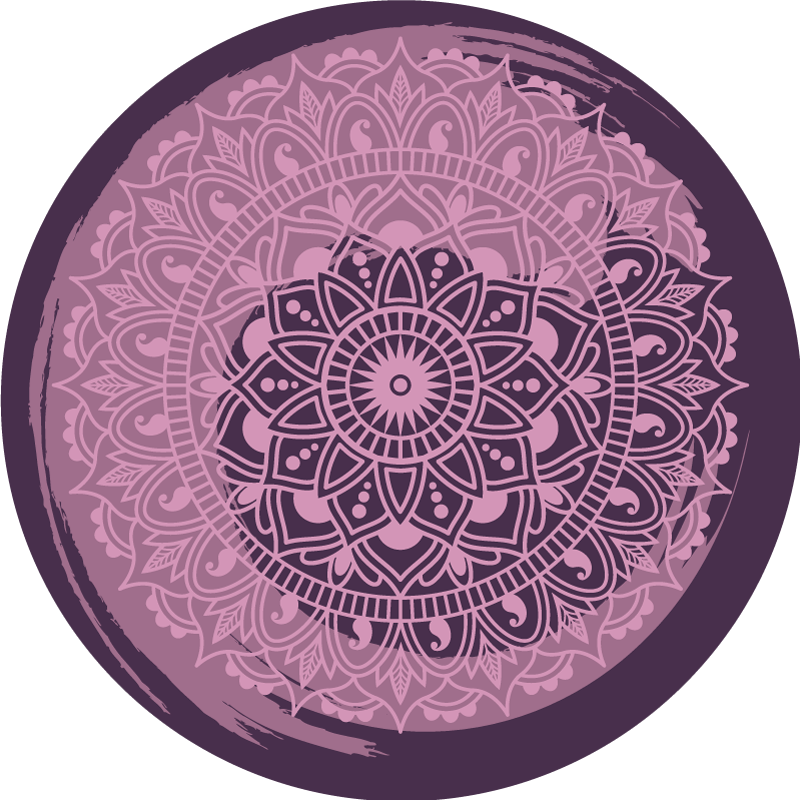 Ayrıntılı pembe motif mandala pvc halı - TenStickers
