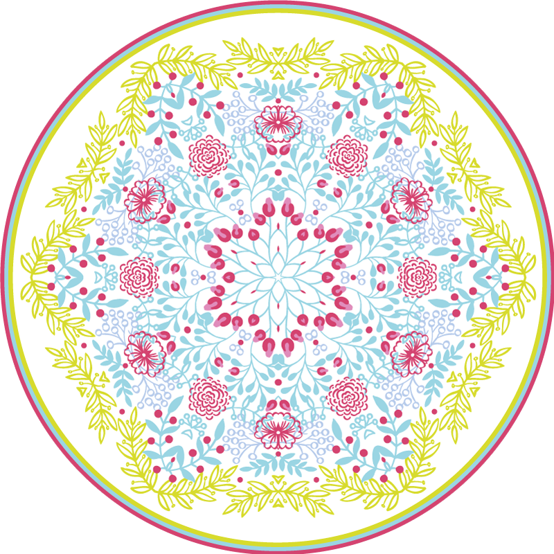 çingene krem mandala vinil halı - TenStickers