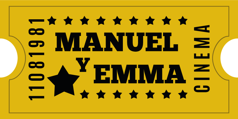 çiftler için sinema bileti isimlerle pvc halı - TenStickers