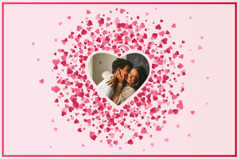 Fotoğraflı kalp şekli yatak odası pvc halı - TenStickers