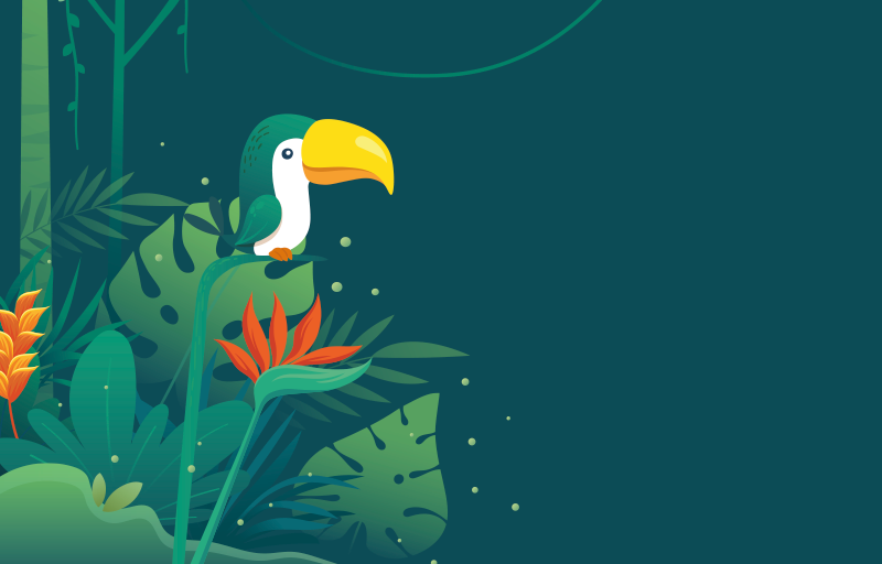 Tropikal tukan sahnesi doğa pvc halı - TenStickers