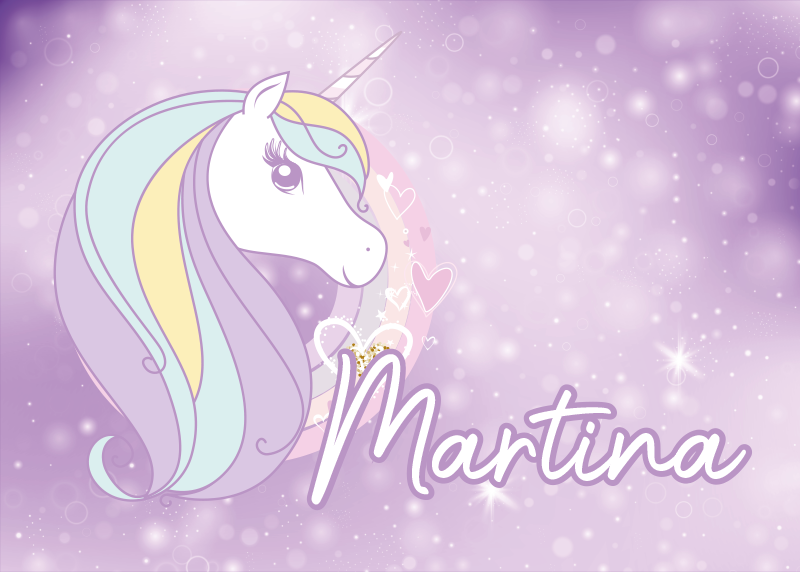 Unicorn rüya Ülkesi isimlerle pvc halı - TenStickers