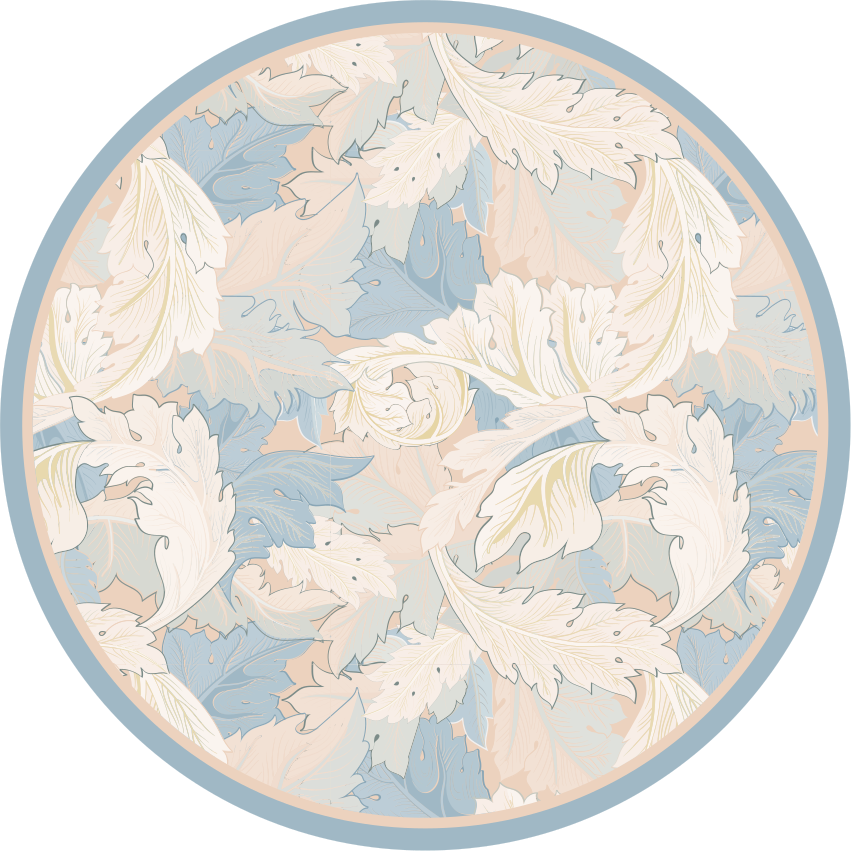 Yumuşak yaprak deseni çiçekler ve bitkiler pvc halı - TenStickers