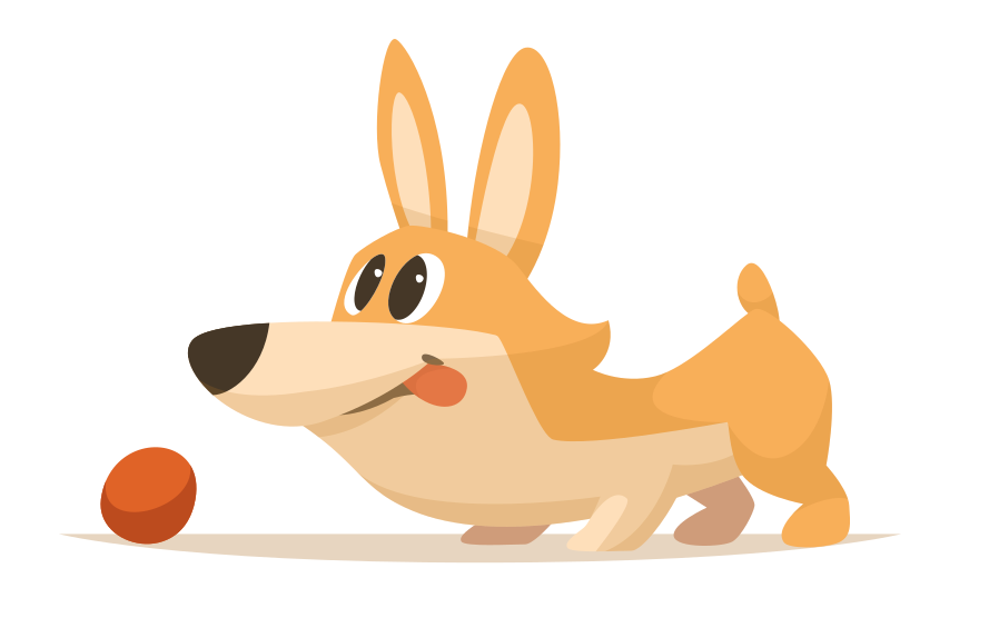 Oyuncu corgi kovalamacası pvc halı - TenStickers