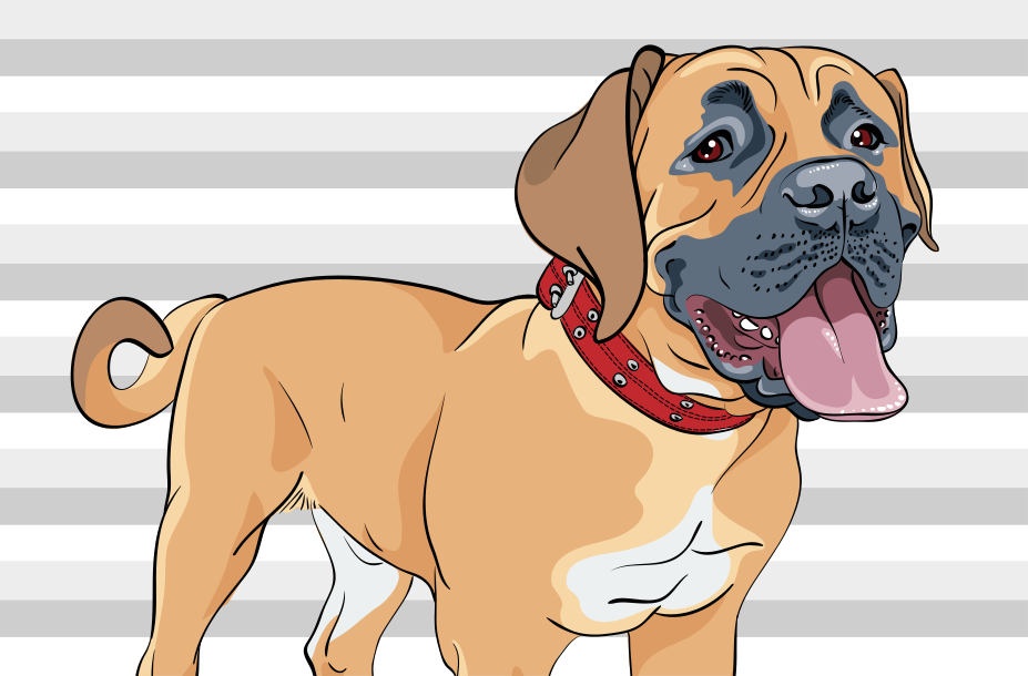 Nefes nefese kalan mastiff illüstrasyonu Hayvan pvc halı - TenStickers