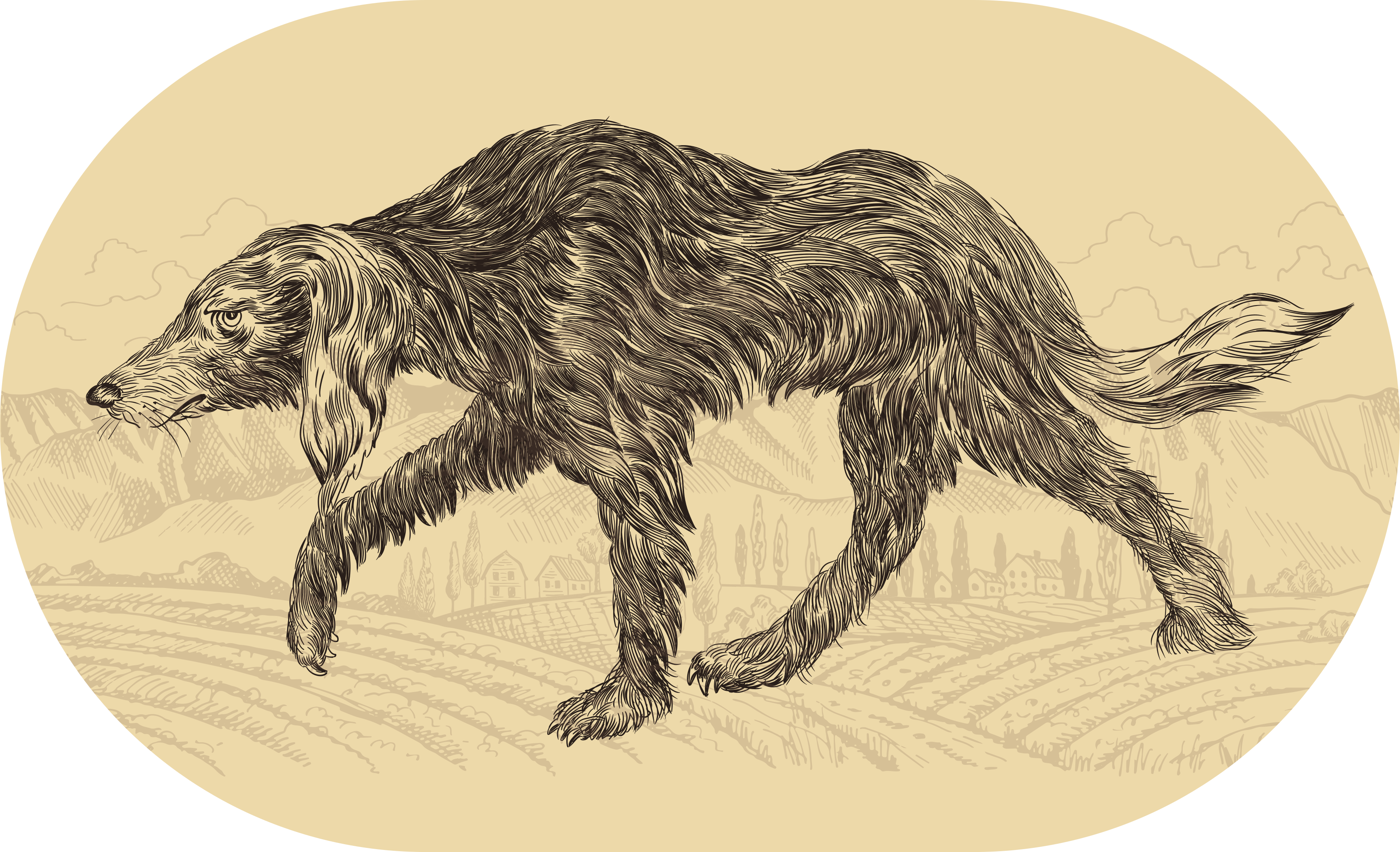 Zarif köpek silüeti Hayvan pvc halı - TenStickers