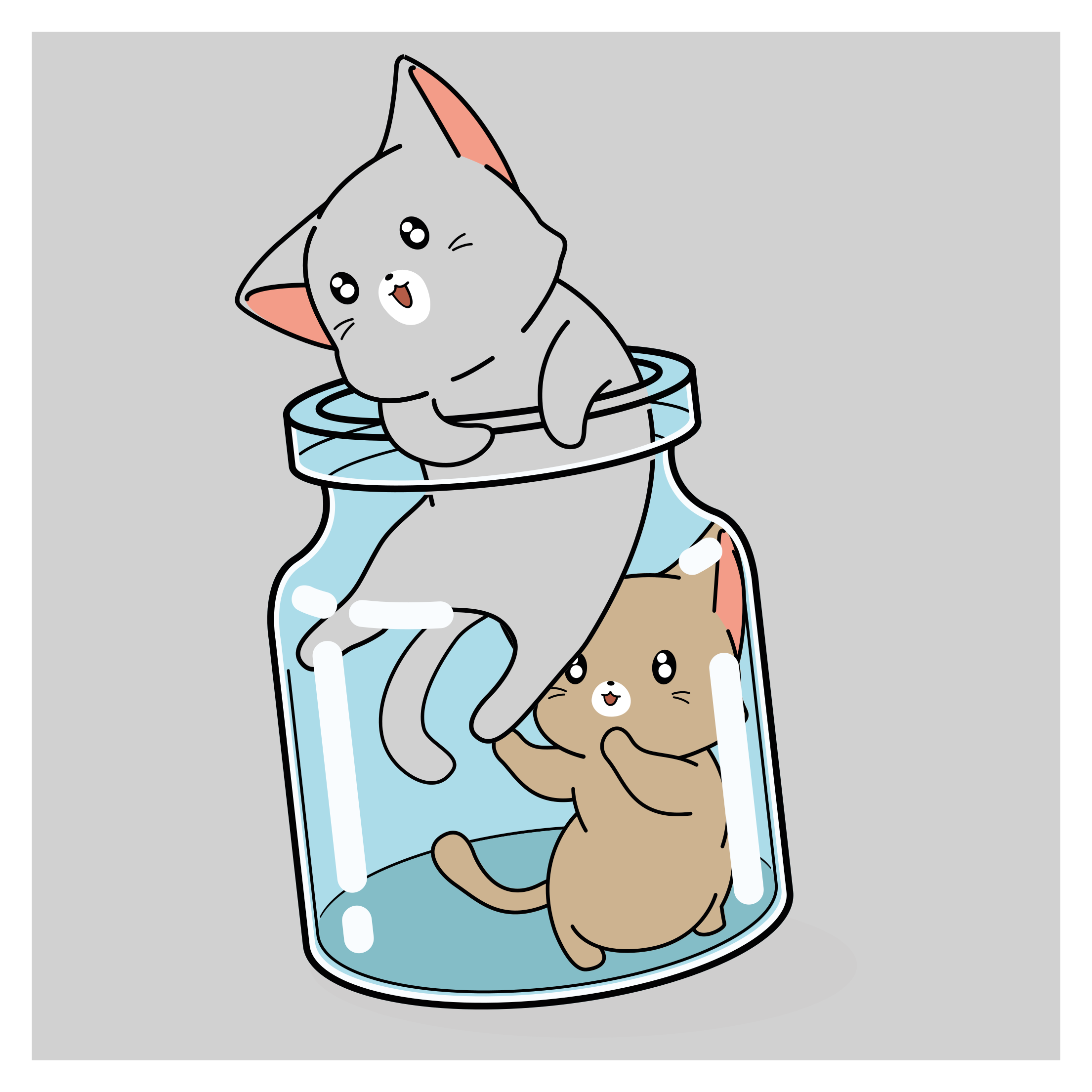 Iki oynayan kedi yatak odası halısı - TenStickers