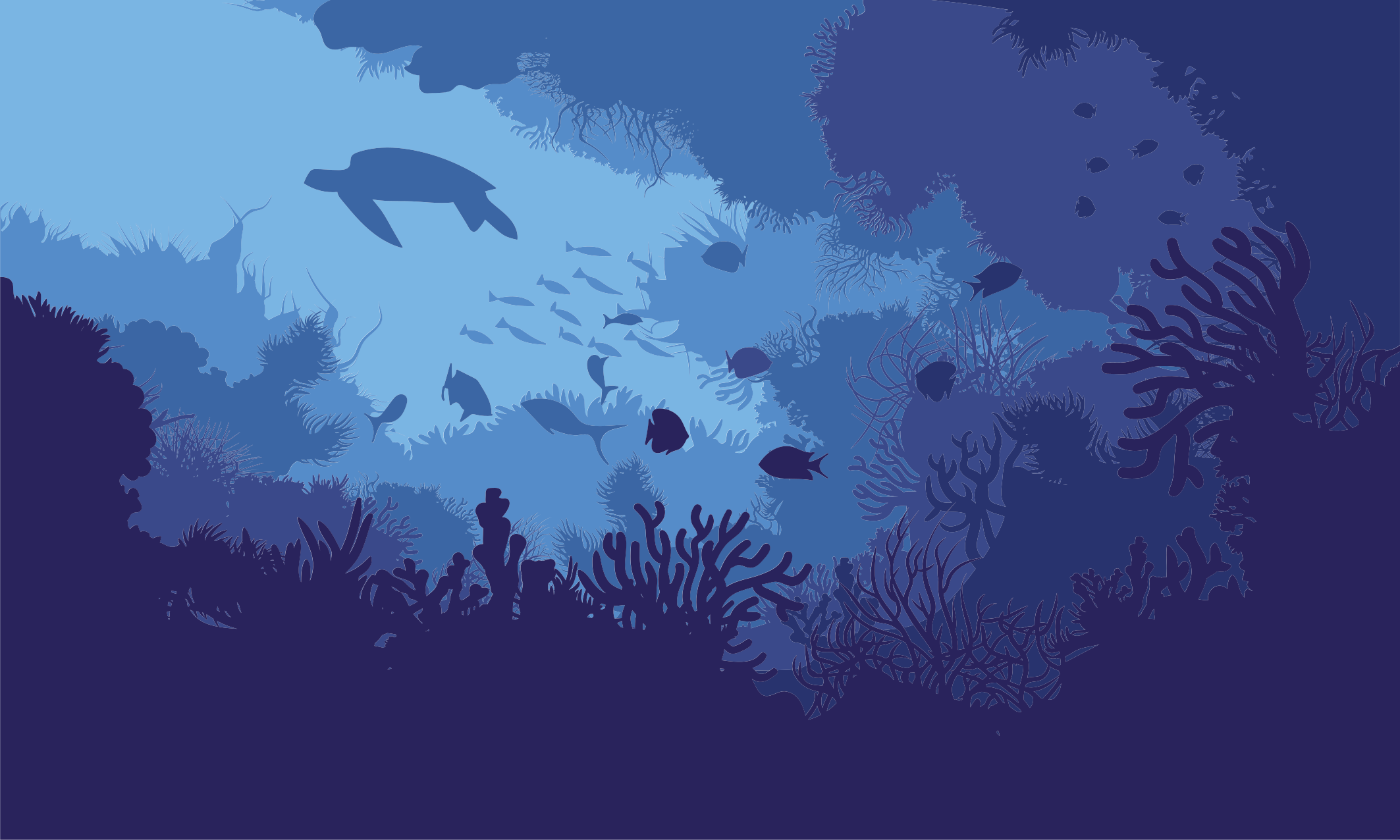 Sualtı sahnesi doğa pvc halı - TenStickers