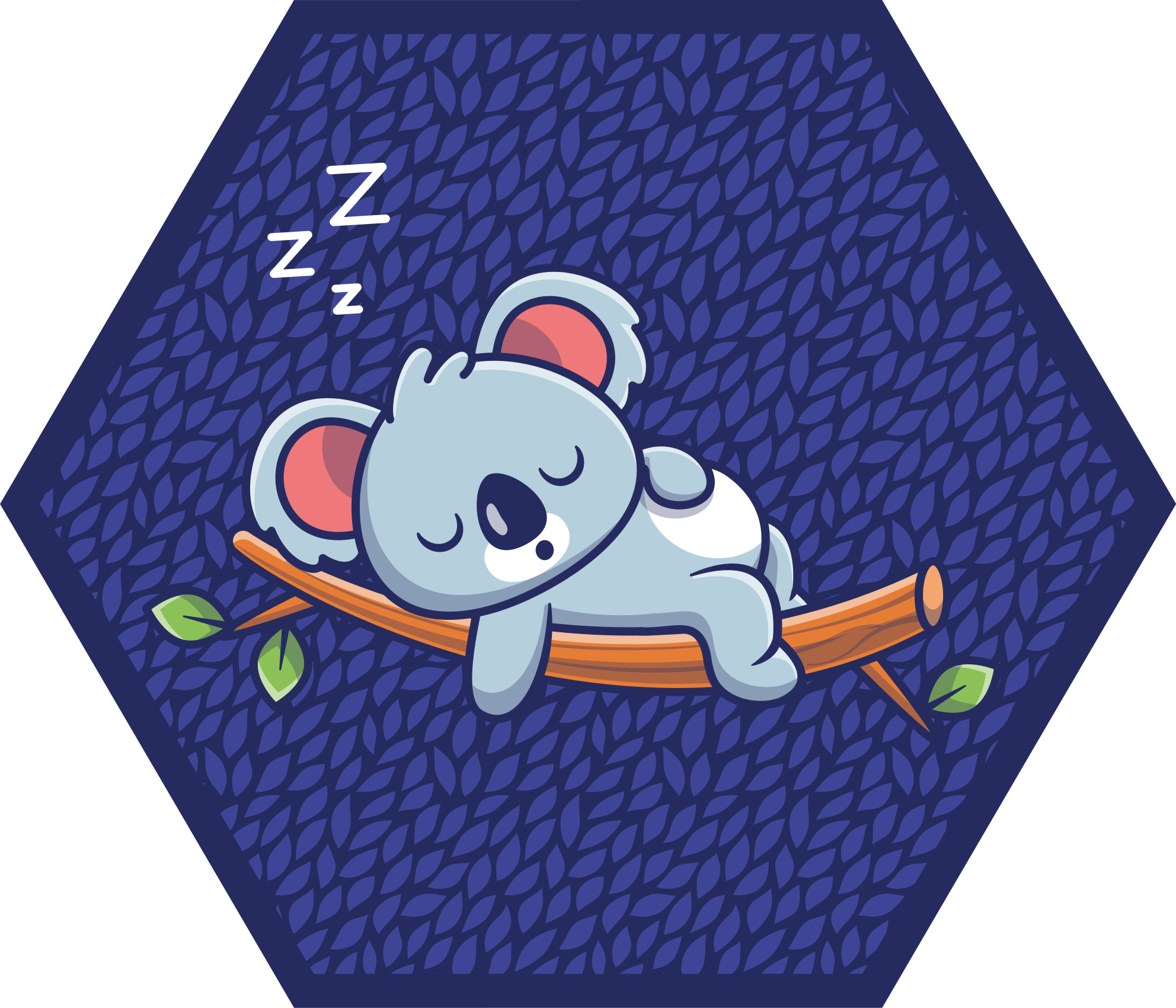Dal hayvan kilim üzerinde uyuyan koala - TenStickers