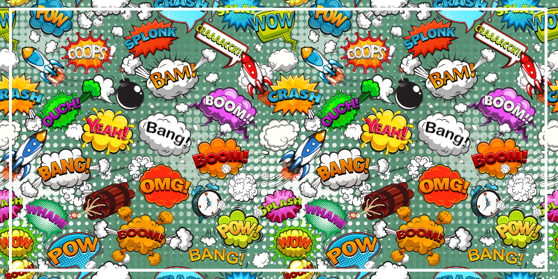 Komik ses efektleri gençler pvc halı - TenStickers