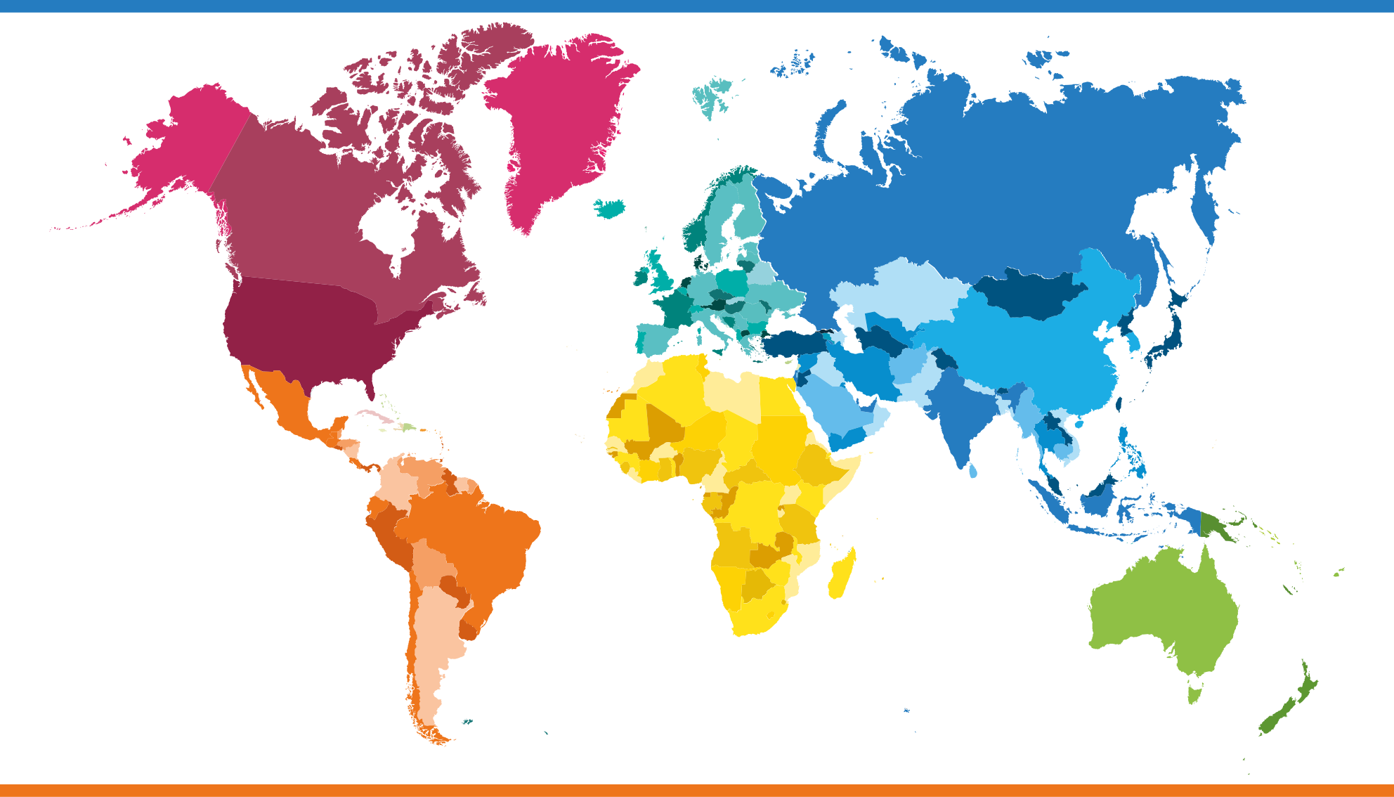 Dünya haritası renkli grafik yer halısı - TenStickers