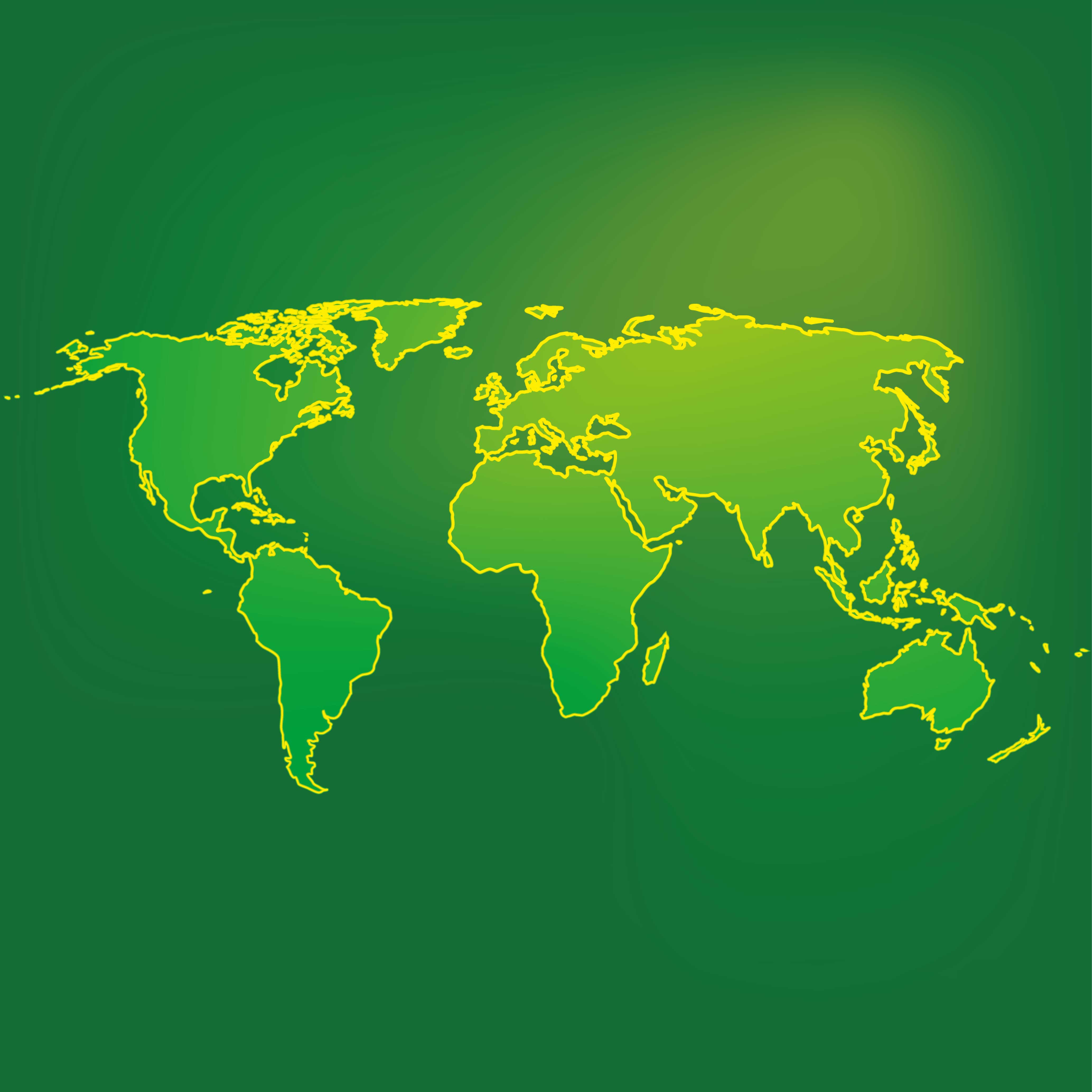 Dünya haritası pvc halı yeşil dünya konturu - TenStickers
