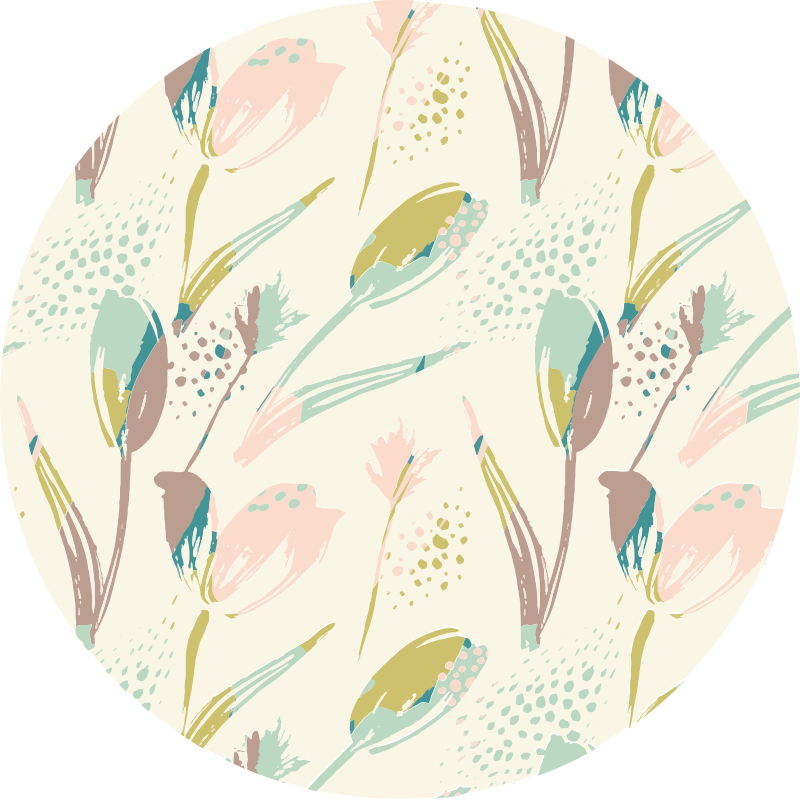 Lale desenli çiçek vinil halı - TenStickers