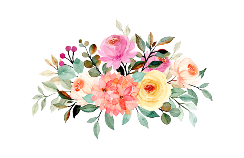 Boya çiçek halı ile çizilmiş çiçekler - TenStickers