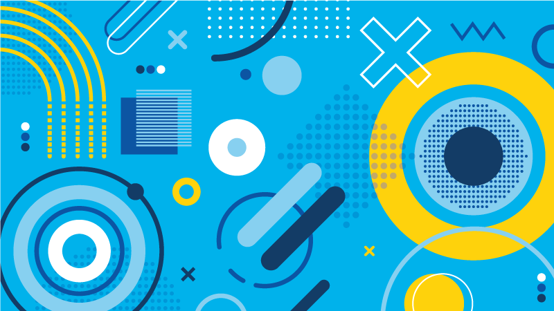 Mavi modern motif geometrik pvc halı - TenStickers