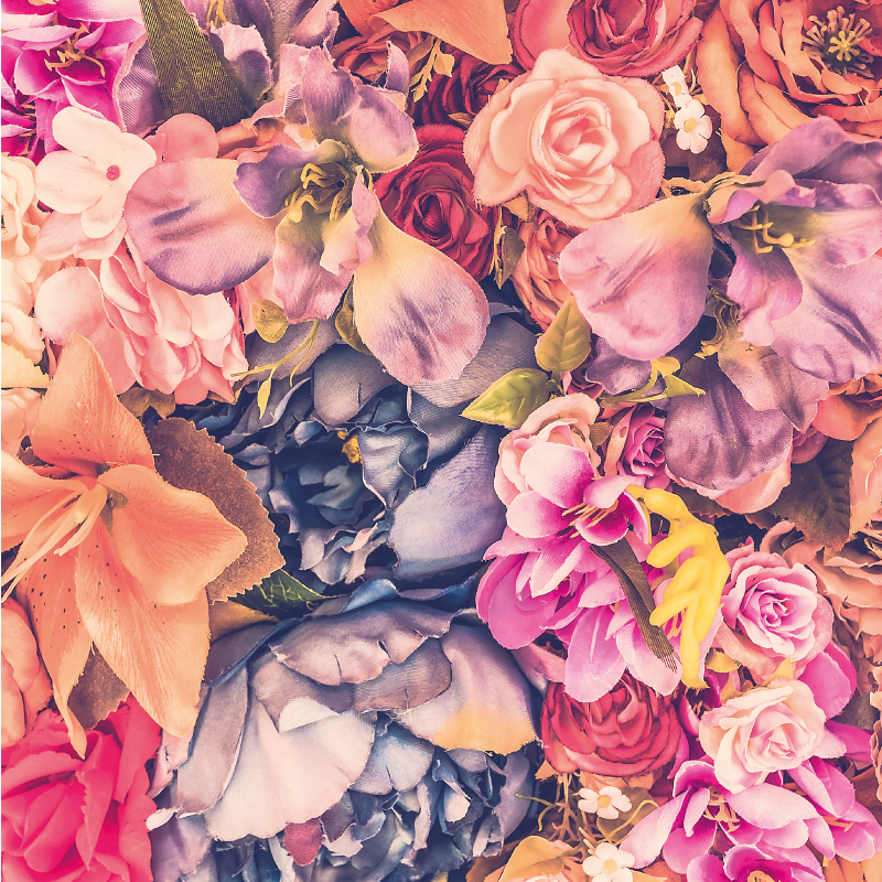 Renkli çiçekler çiçekli halı - TenStickers