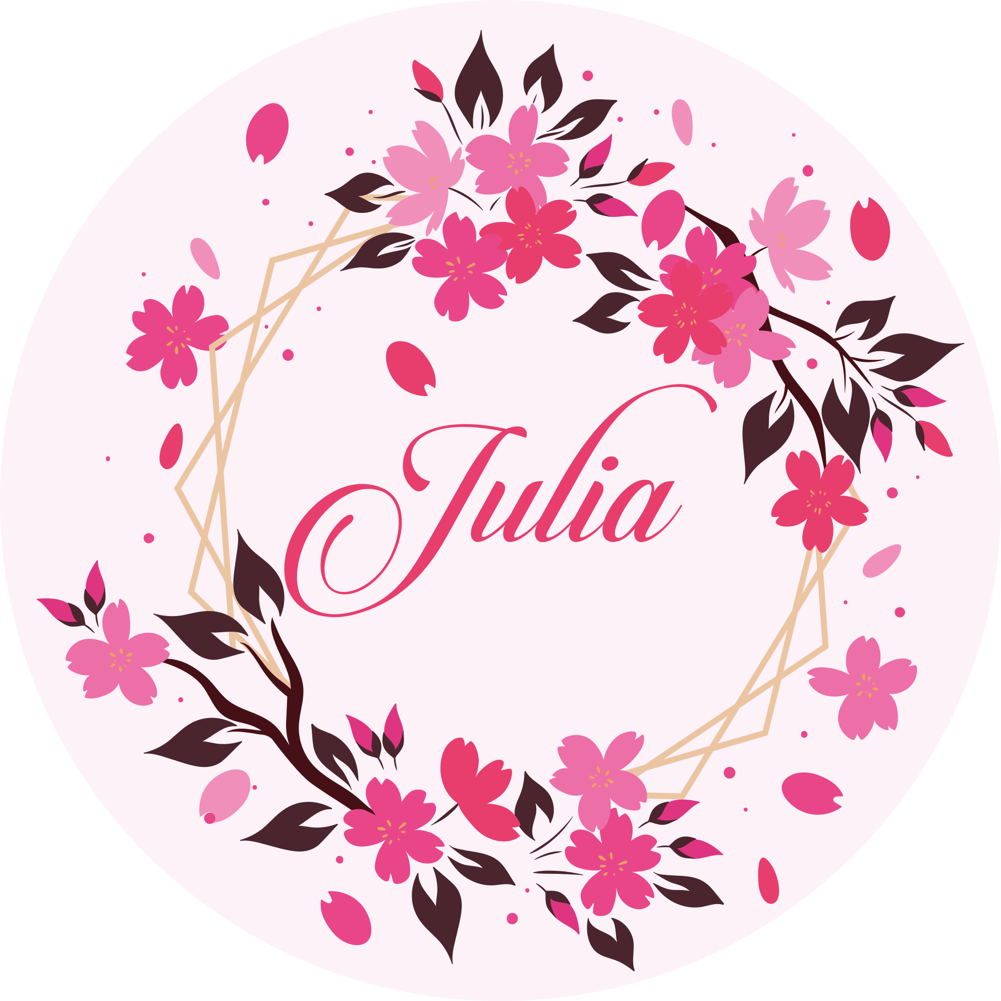 Isimli botanik taç yatak odası pvc halı - TenStickers