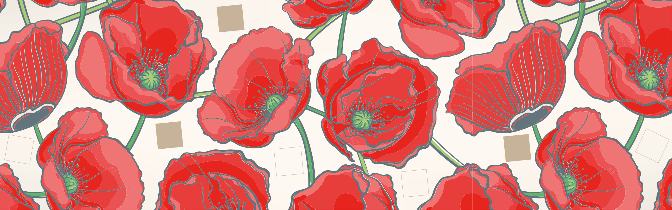 Kızıl çiçek zarafeti çiçekler ve bitkiler pvc halı - TenStickers