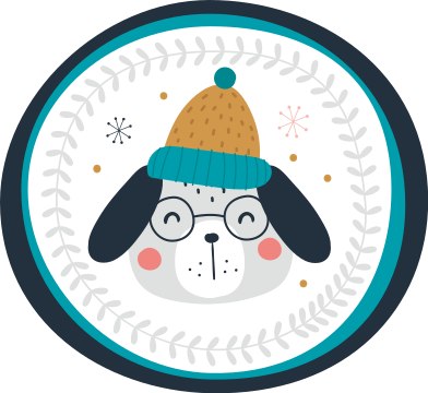 Gözlüklü köpek hayvan halısı - TenStickers