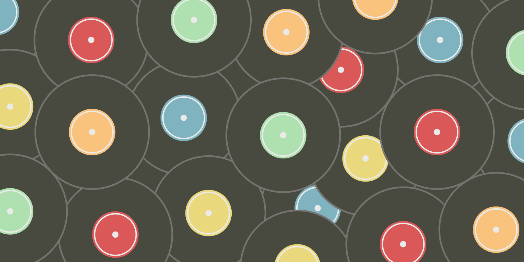 Canlı vinil diskler gençler pvc halı - TenStickers