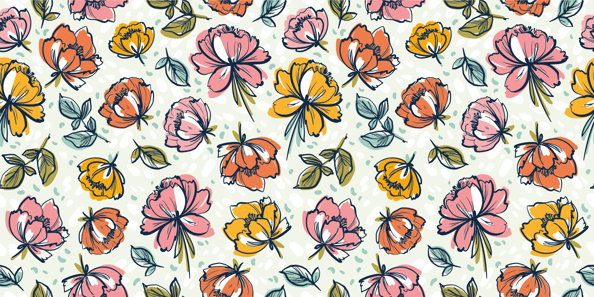 Renkli soyut çiçek desenli çiçekli kilim - TenStickers