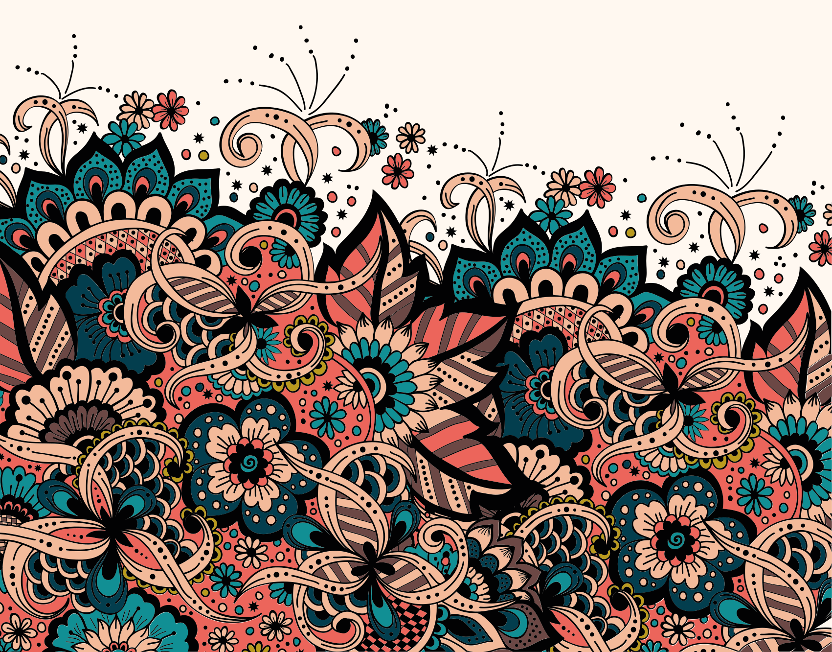 Süsleme arapça çiçek tarzı çiçekli kilim - TenStickers