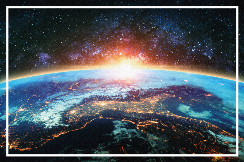 Gezegensel görünüm dünya haritası pvc halı - TenStickers