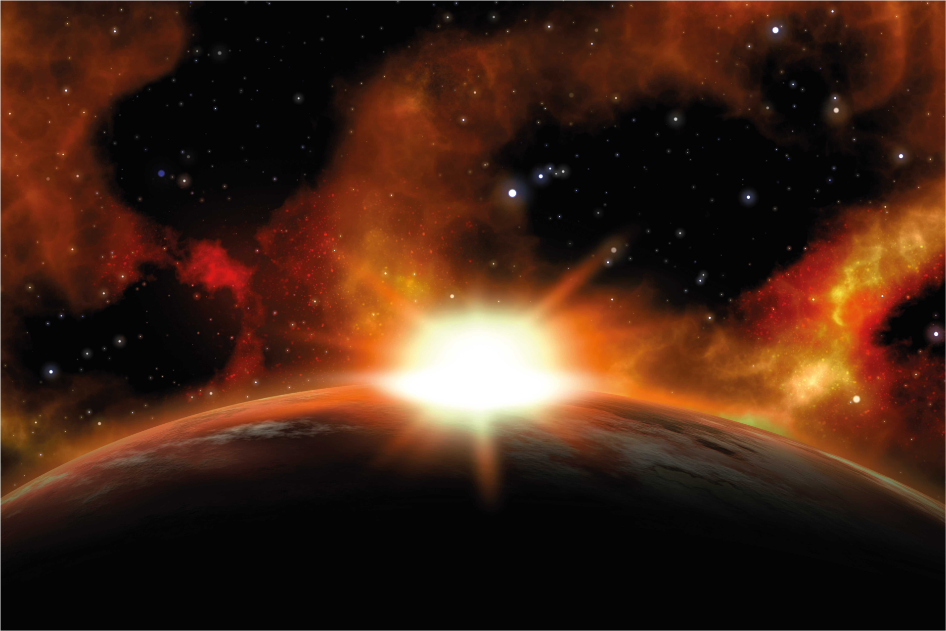 Göksel gün doğumu parıltısı yıldızlar pvc halı - TenStickers