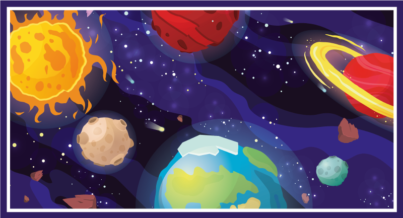 Kozmik keşif sahnesi yıldızlar pvc halı - TenStickers