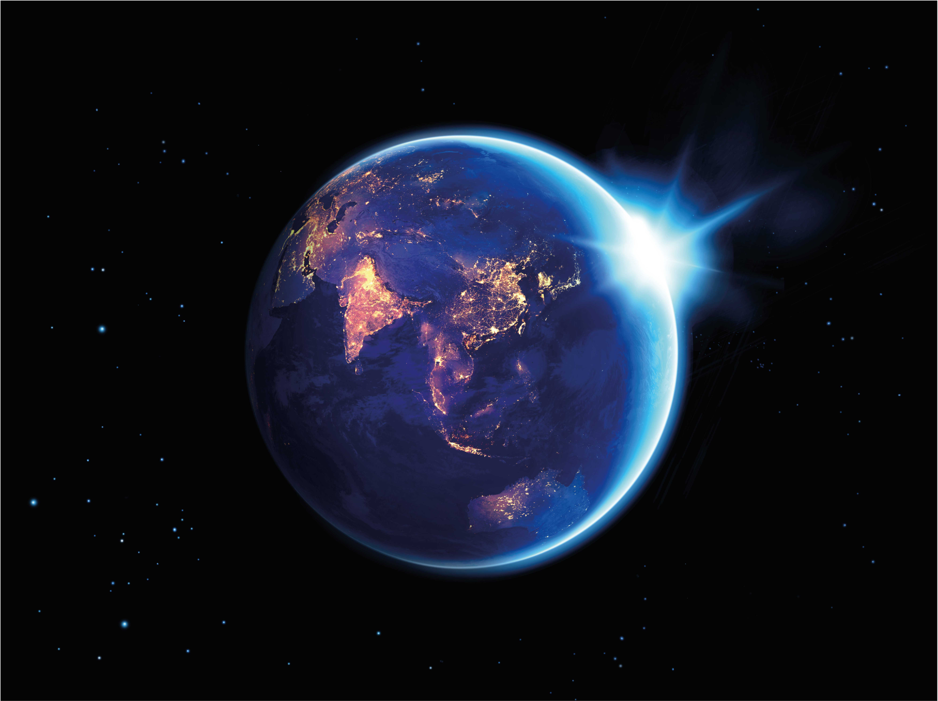 Dünya haritası pvc halı gezegen manzarası - TenStickers