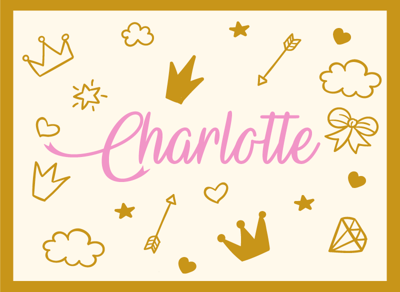 Isimli prenses teması isimlerle pvc halı - TenStickers