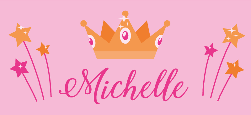 Isimli asalar ve taç pvc halı - TenStickers