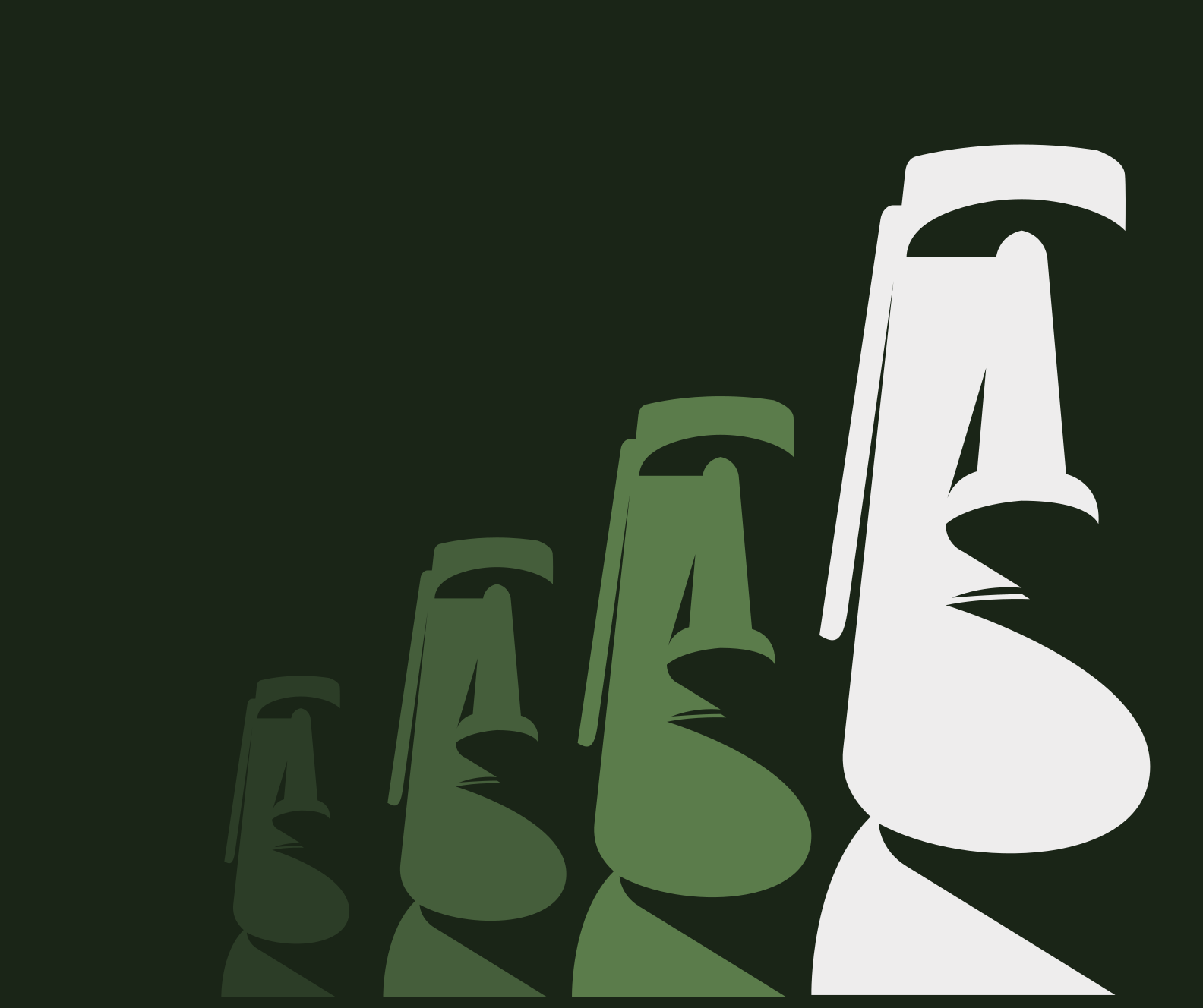 Moai heykelleri ana hatları oturma odası pvc halı - TenStickers