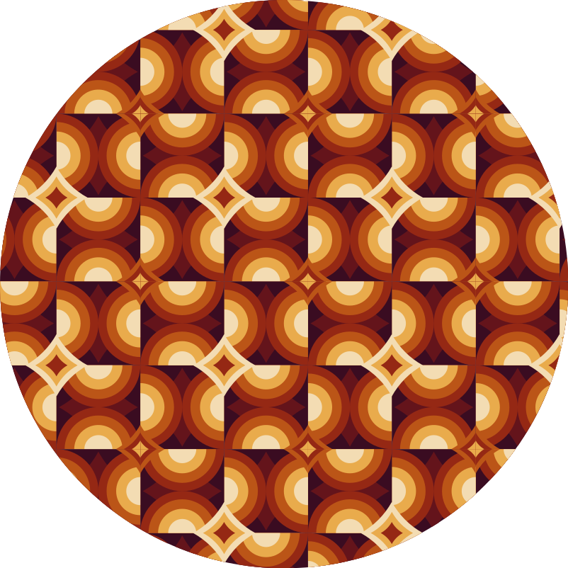 Canlı daire deseni geometrik pvc halı - TenStickers