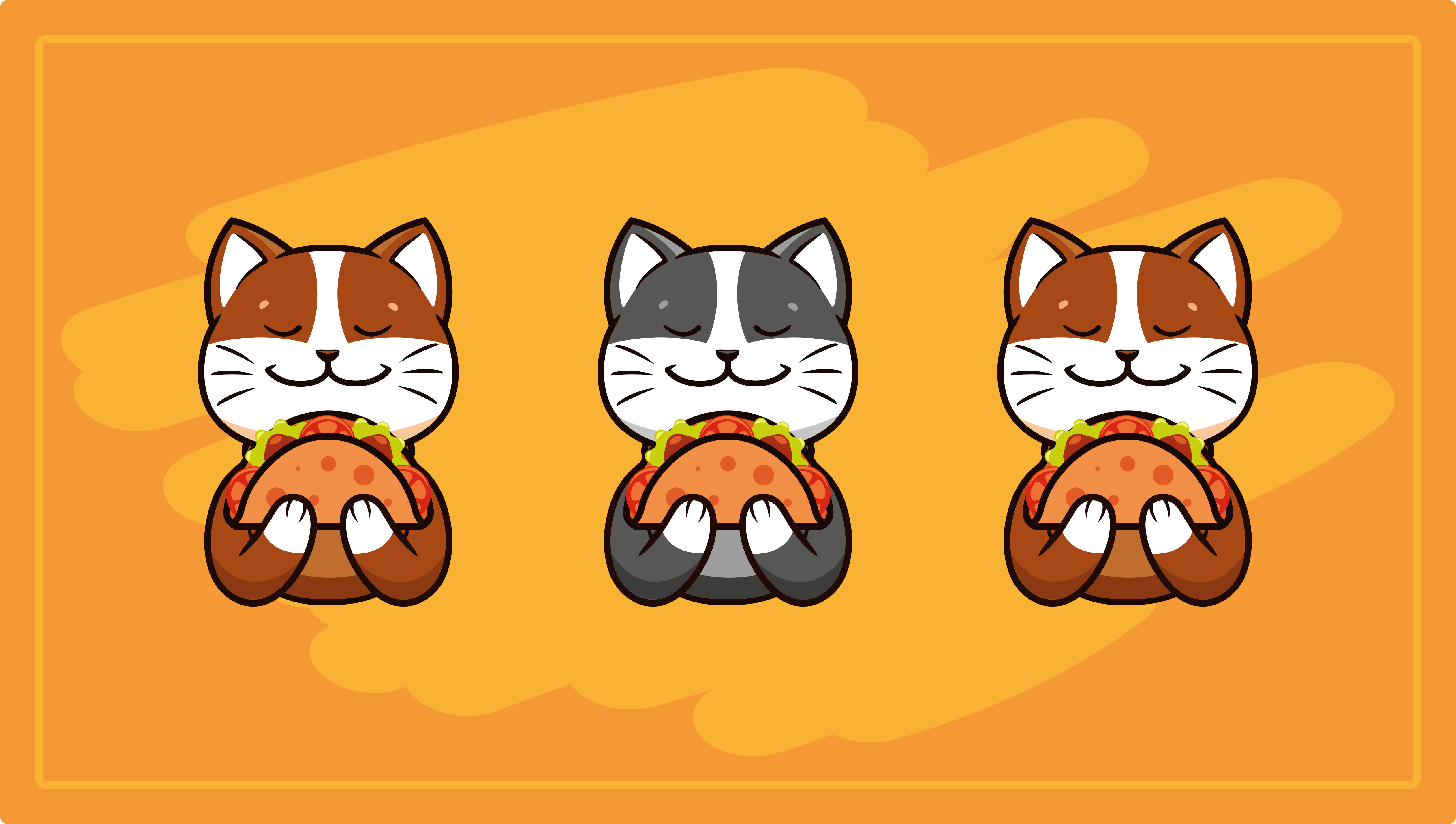 Taco mutfak yer karoları yemek komik kedi - TenStickers