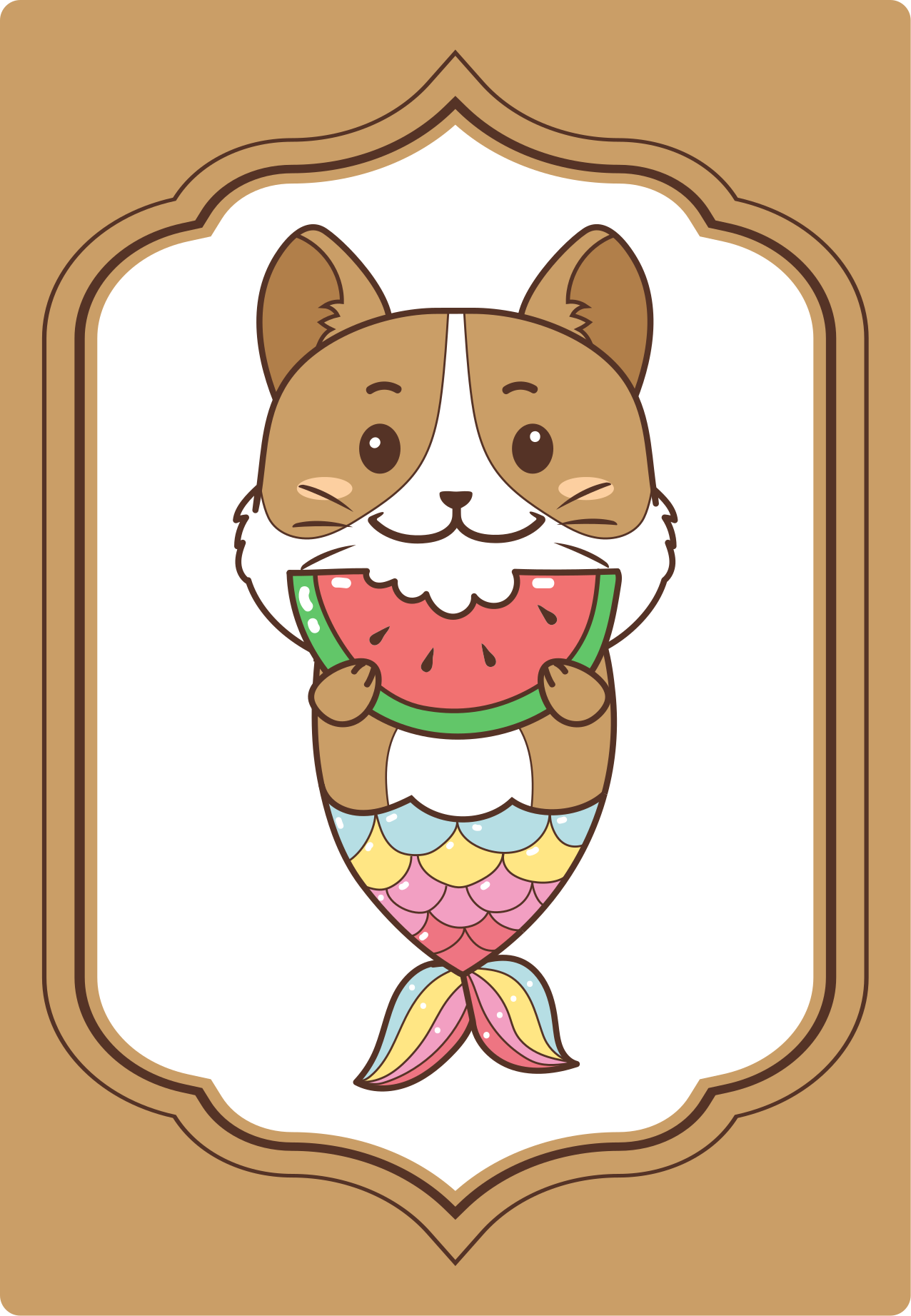 Sevimli denizkızı karakteri Hayvan pvc halı - TenStickers