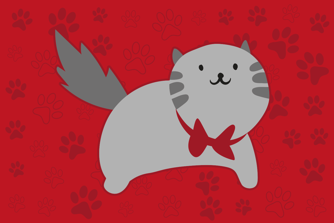 Neşeli kedi çizimi Hayvan pvc halı - TenStickers