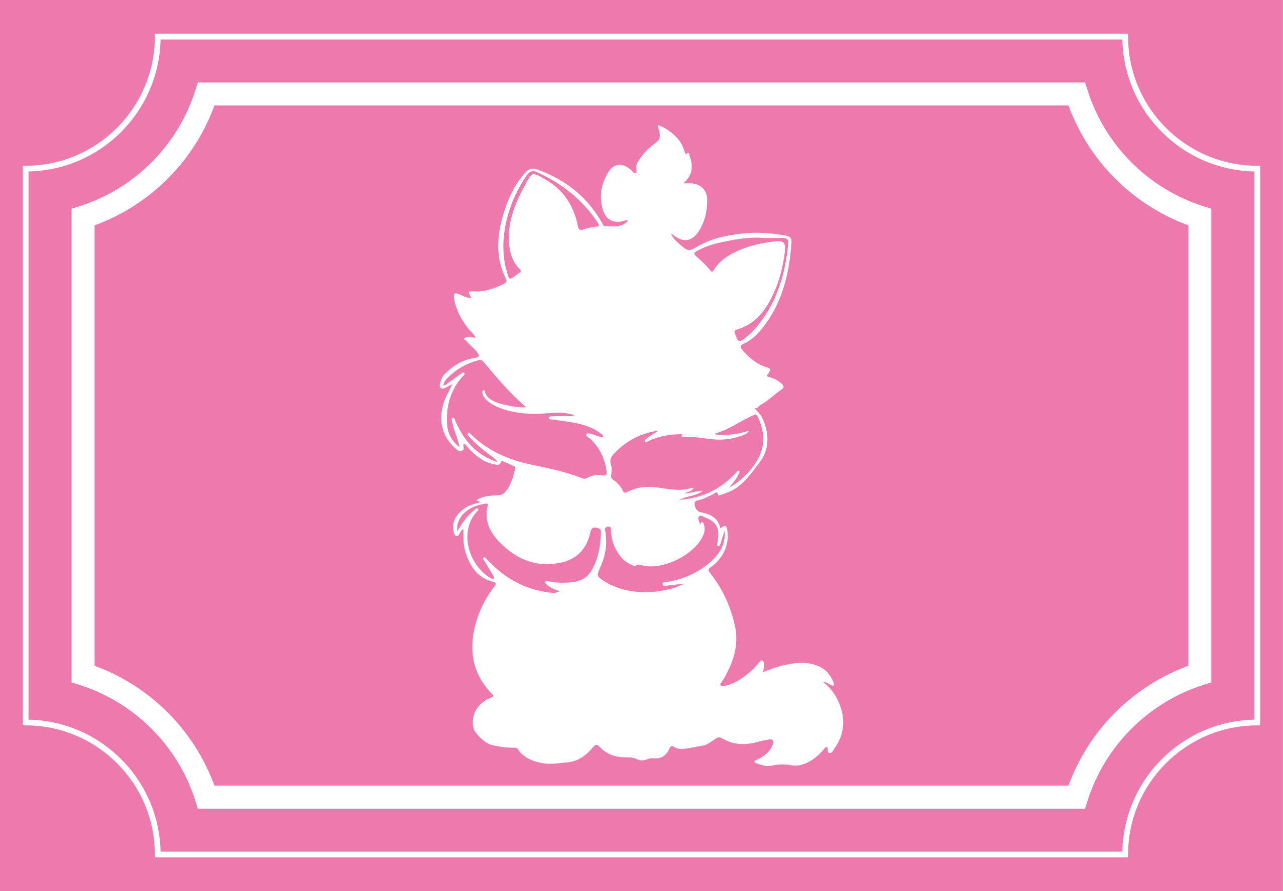 Sevimli kedi silüeti pvc halı - TenStickers