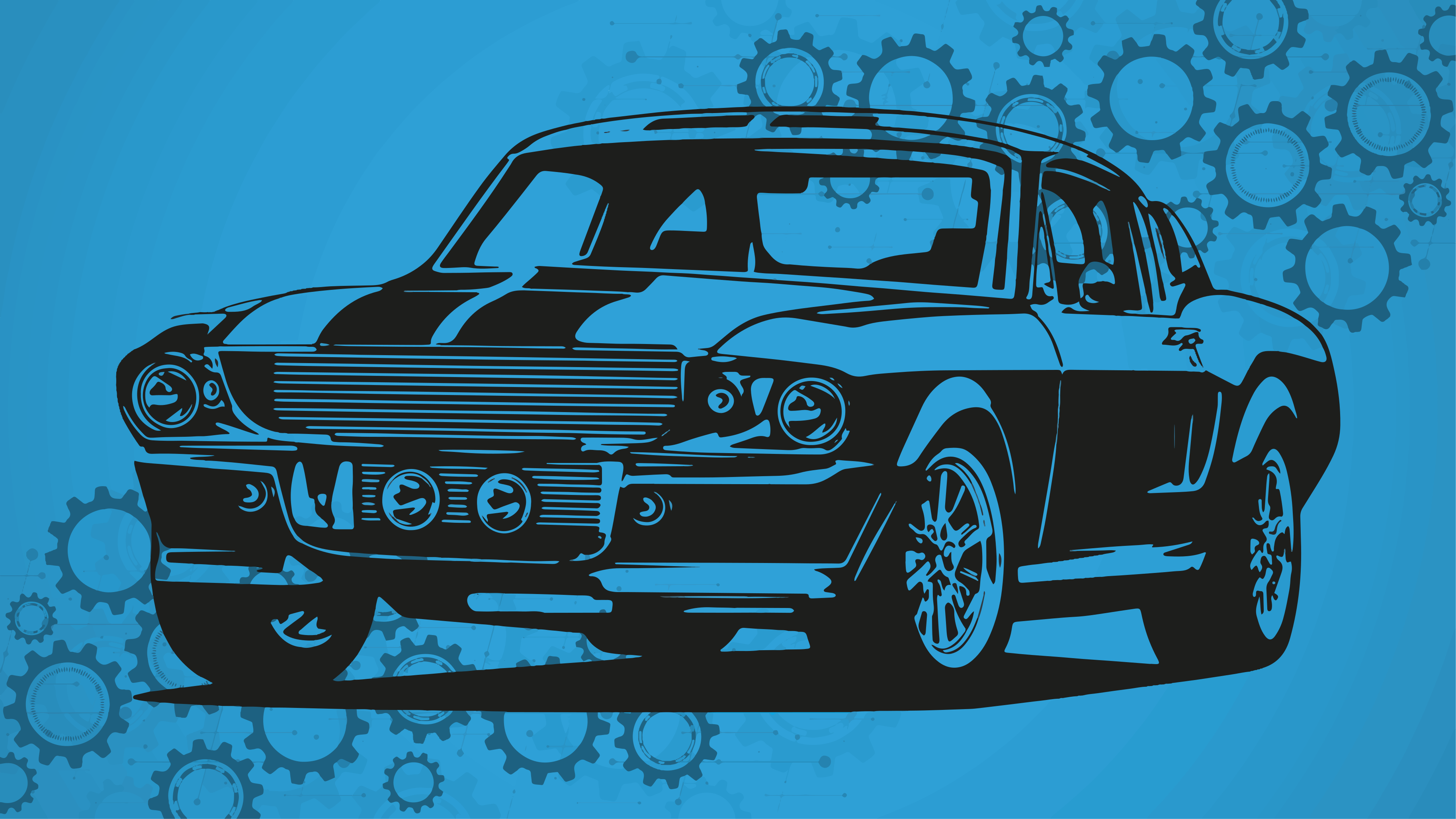 Zamansız otomobil tasviri pvc halı - TenStickers