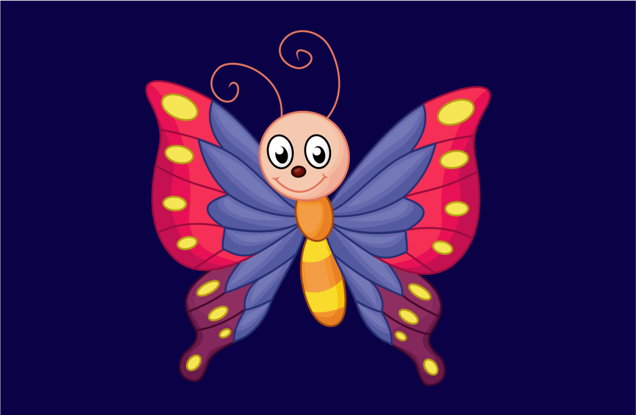 Gülümseyen kırmızı kanatlar kelebek hayvan halısı - TenStickers