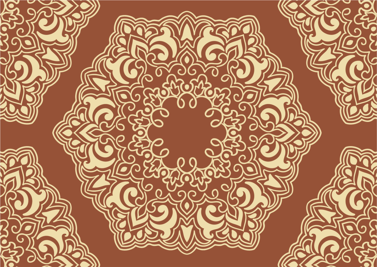 Karmaşık botanik düzenleme mandala pvc halı - TenStickers